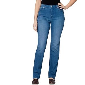 NWT Gloria Vanderbilt Amanda light wash classic rise tapered leg jeans size 14